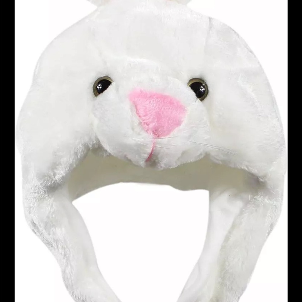 White Plush Polar Bear Hat for Playtime